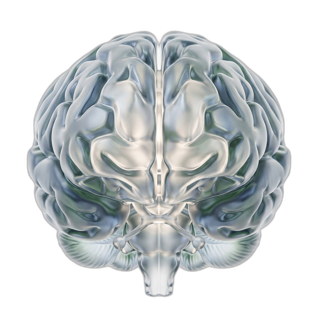 Sleek Glassmorphism Brain Front View